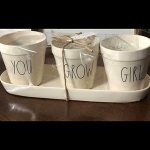 Rae Dunn mini 3 pot planters